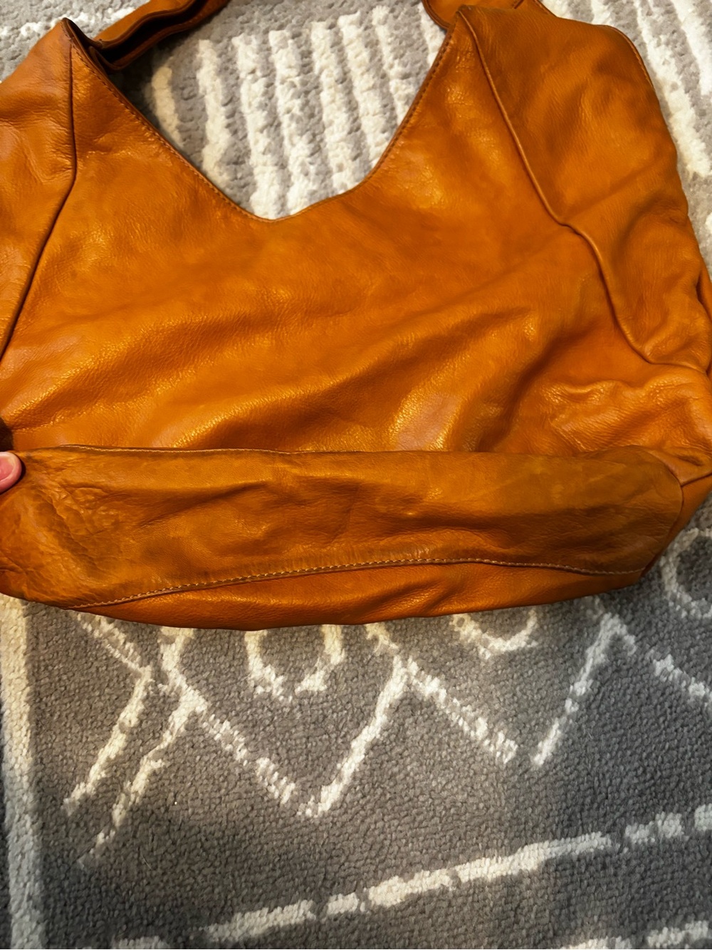 Tan Italian Leather Hobo - Picture 3 of 4